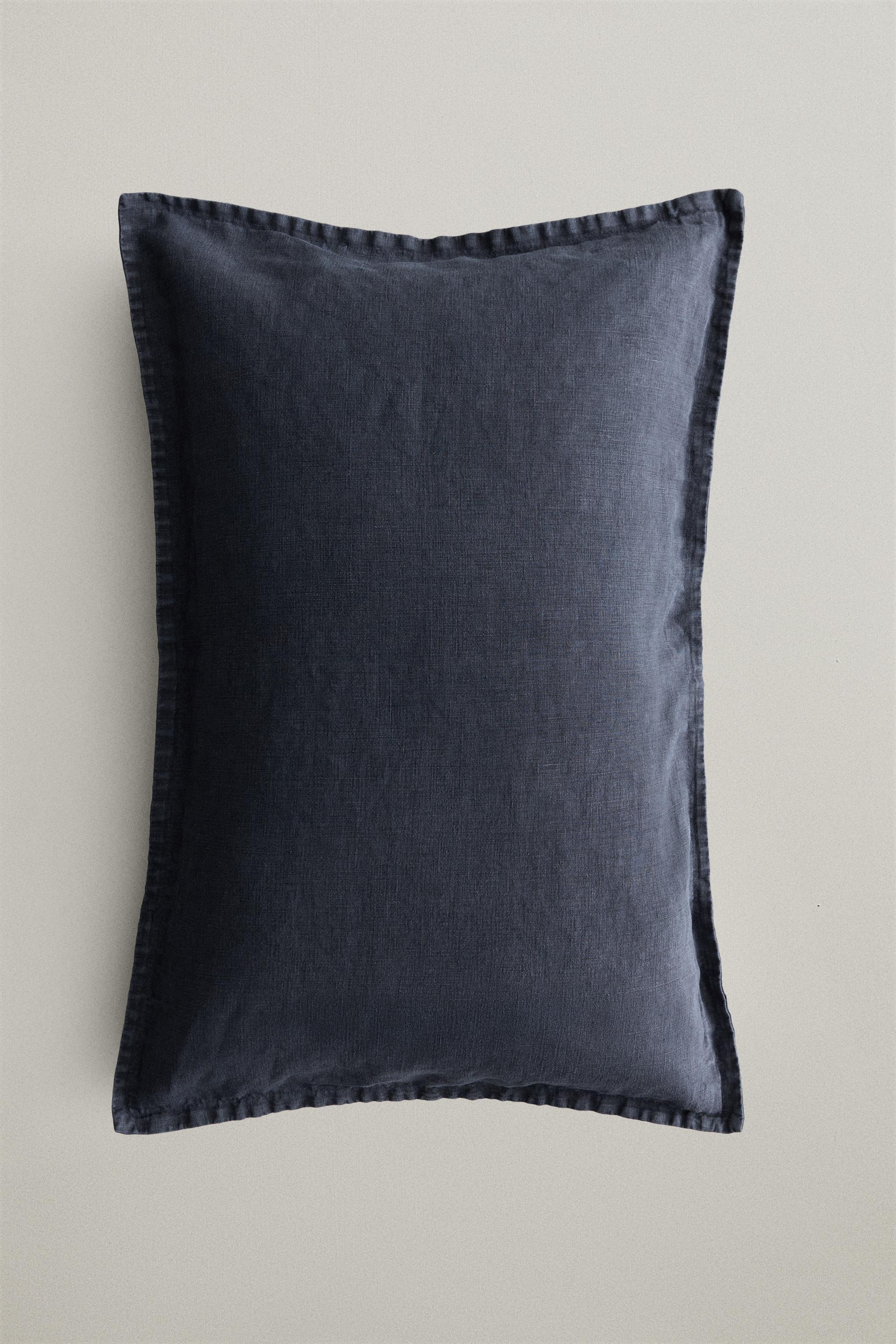 HOUSSE DE COUSSIN LIN DÉLAVÉ